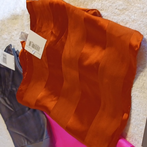 Echo Design 3 silk scarves dark gray, orange, pink new with tags - Picture 3 of 5